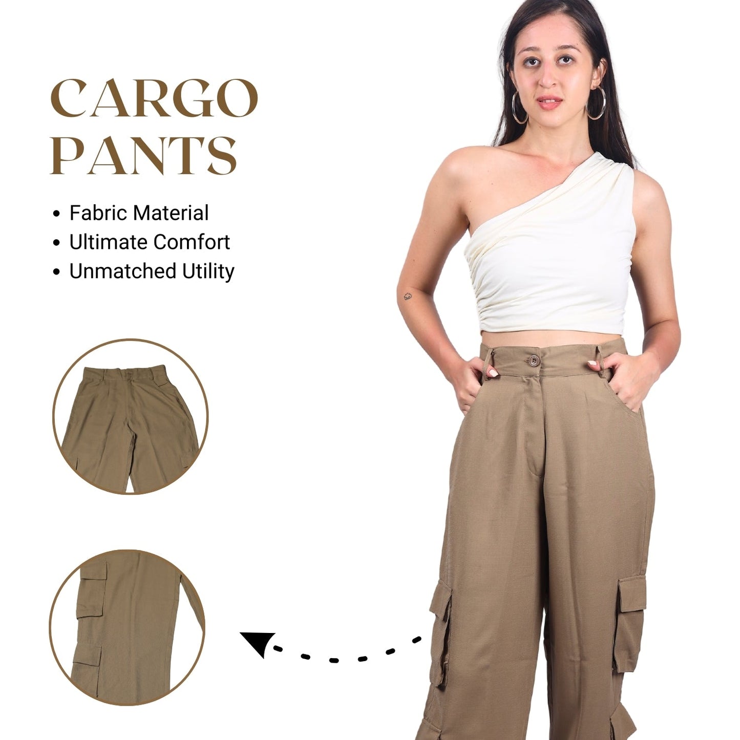Chic High-Waist Multi-Pocket Cargo Pants