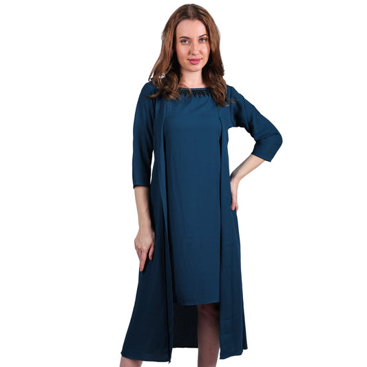 Round Neck Blended Georgette Summer Dress for Women