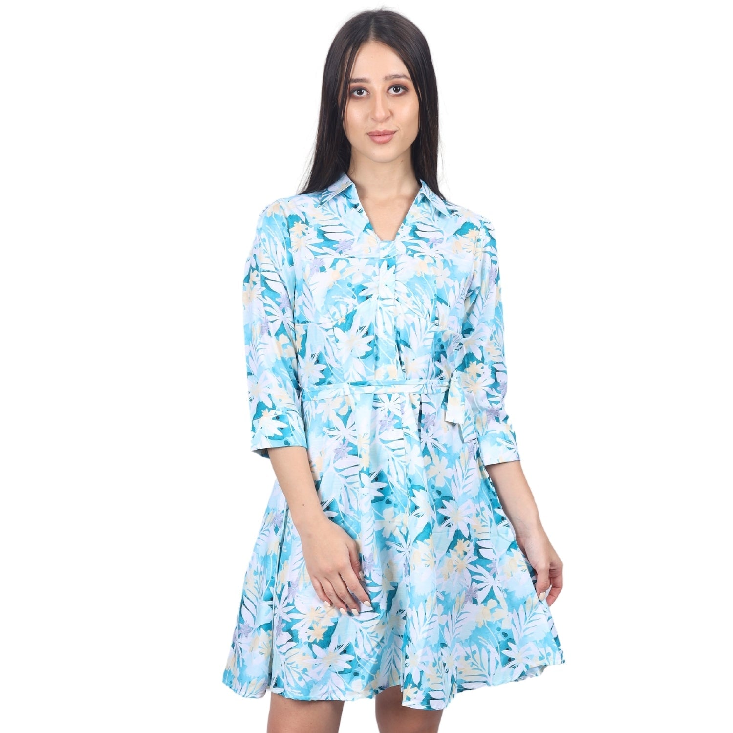 Blossom Breeze Floral Shirt Dress - FashionZapp.com