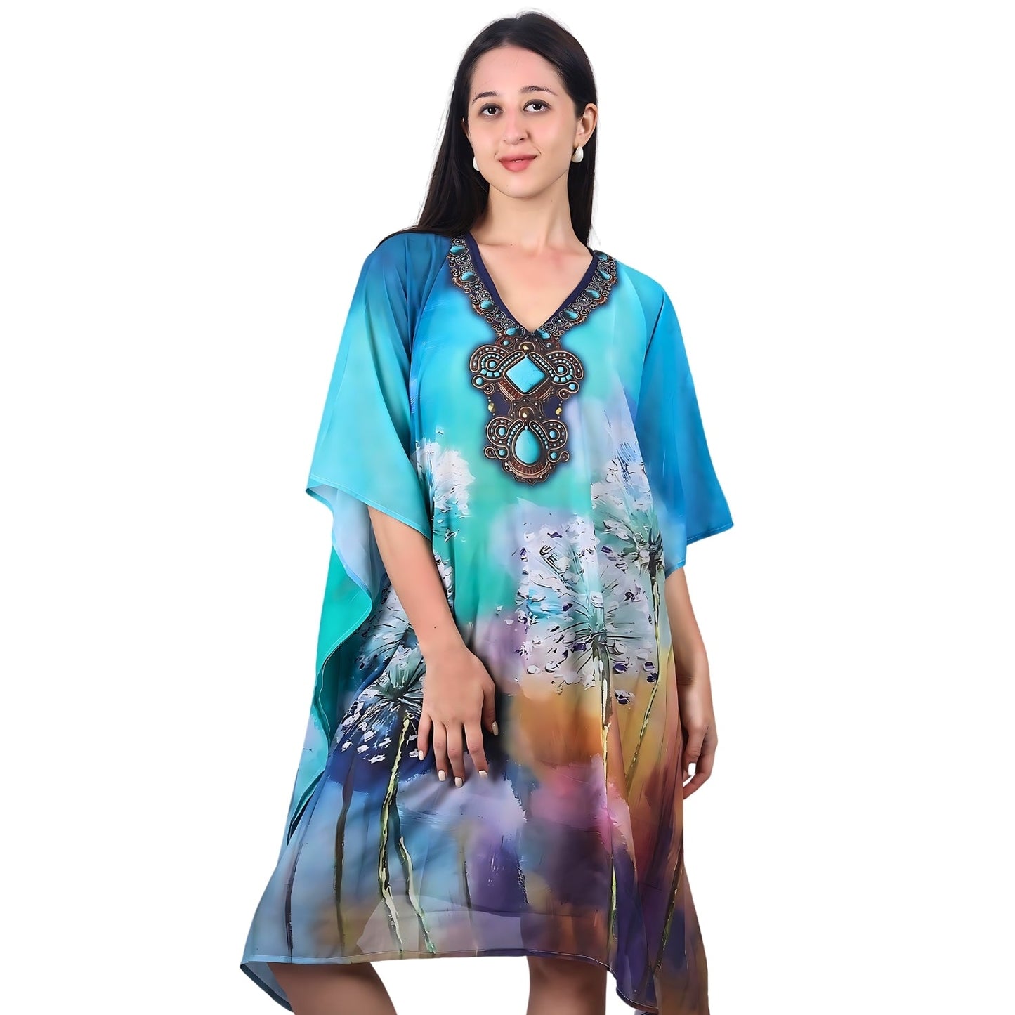 Enchanted Meadow Jewel-Accent Kaftan Dress | GloFash - FashionZapp.com