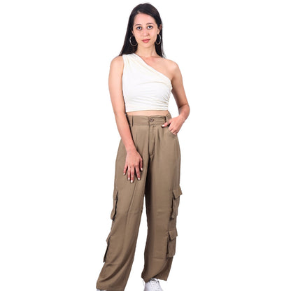 Chic High-Waist Multi-Pocket Cargo Pants
