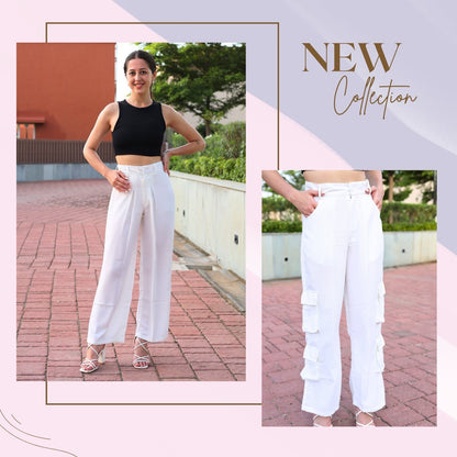 Chic High-Waist Multi-Pocket Cargo Pants