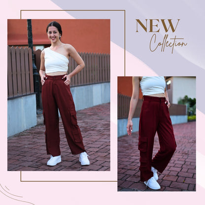 Chic High-Waist Multi-Pocket Cargo Pants
