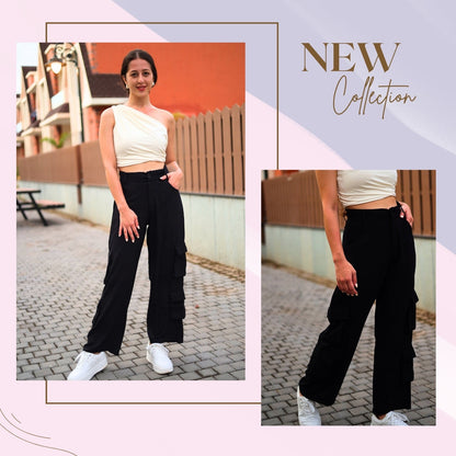 Chic High-Waist Multi-Pocket Cargo Pants