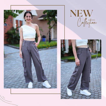 Chic High-Waist Multi-Pocket Cargo Pants
