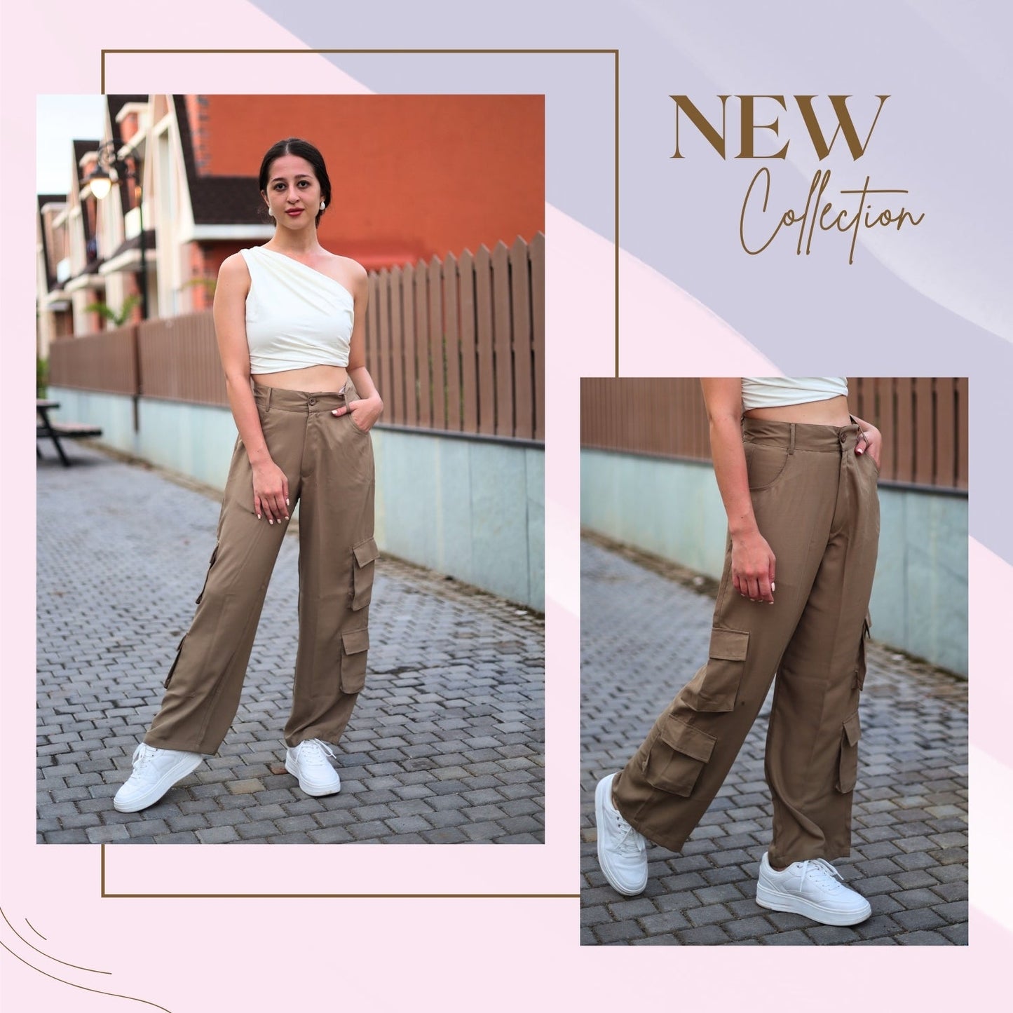 Chic High-Waist Multi-Pocket Cargo Pants