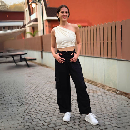 Chic High-Waist Multi-Pocket Cargo Pants
