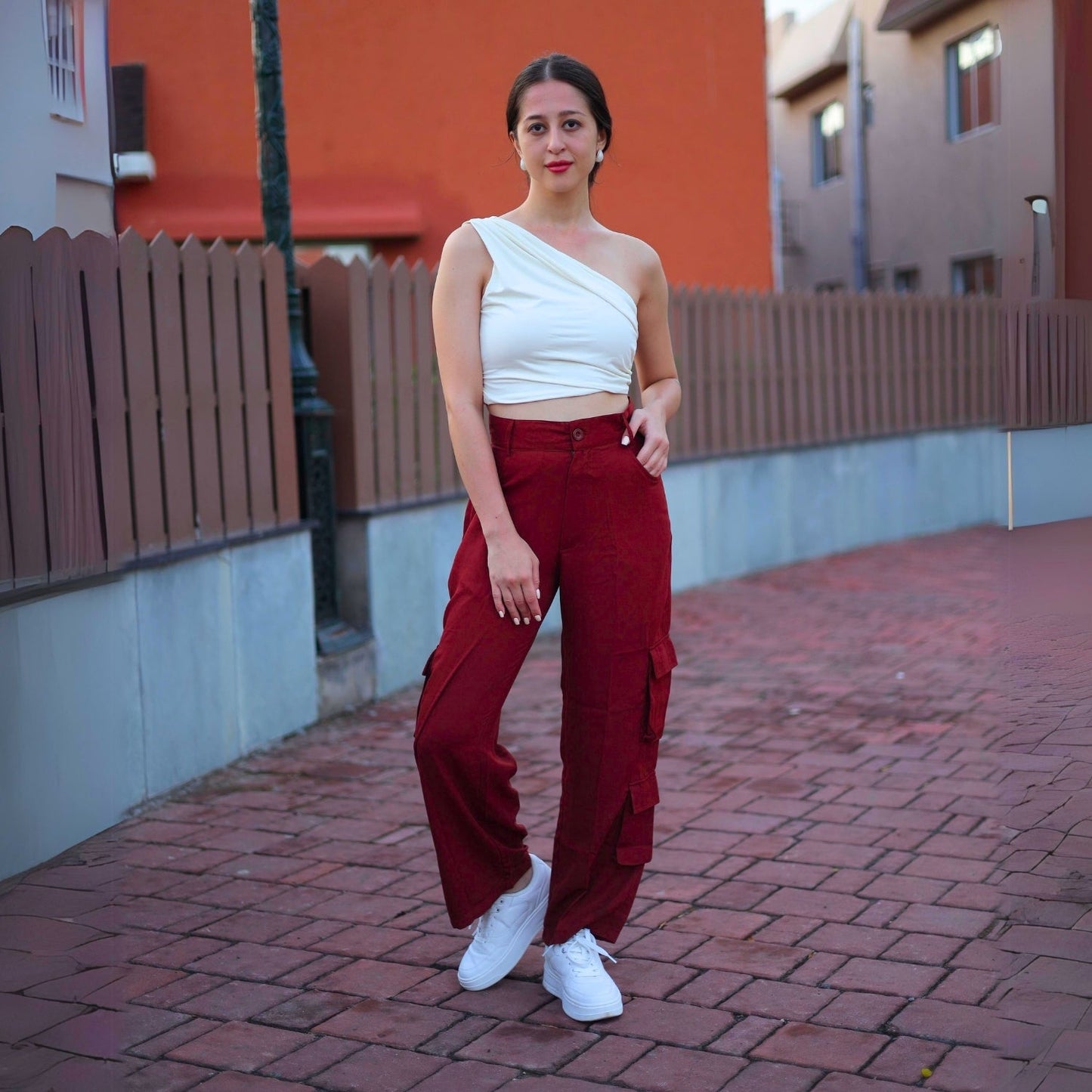 Chic High-Waist Multi-Pocket Cargo Pants