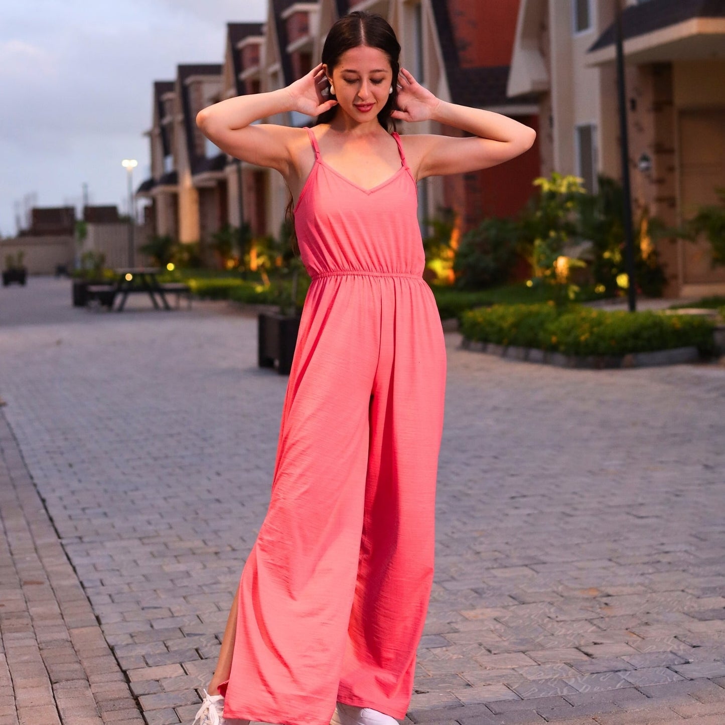 Wide-Leg Sleeveless Jumpsuit
