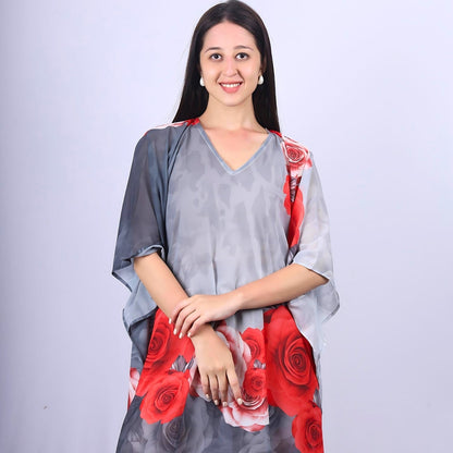 Romantic Rose Garden V-Neck Kaftan Dress | GloFash - FashionZapp.com