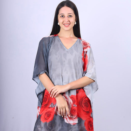 Romantic Rose Garden V-Neck Kaftan Dress | GloFash - FashionZapp.com