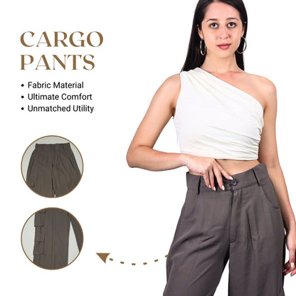 Chic High-Waist Multi-Pocket Cargo Pants