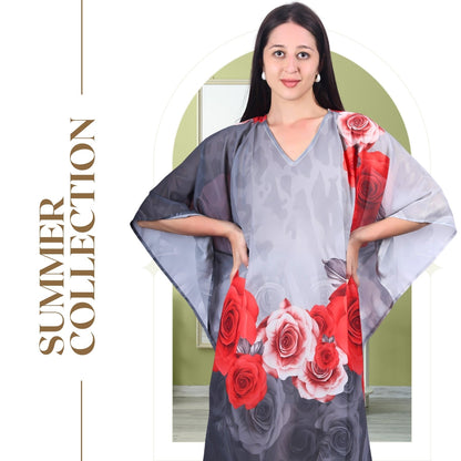 Romantic Rose Garden V-Neck Kaftan Dress | GloFash - FashionZapp.com