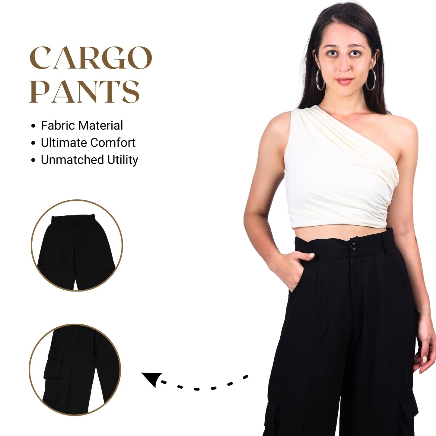 Chic High-Waist Multi-Pocket Cargo Pants