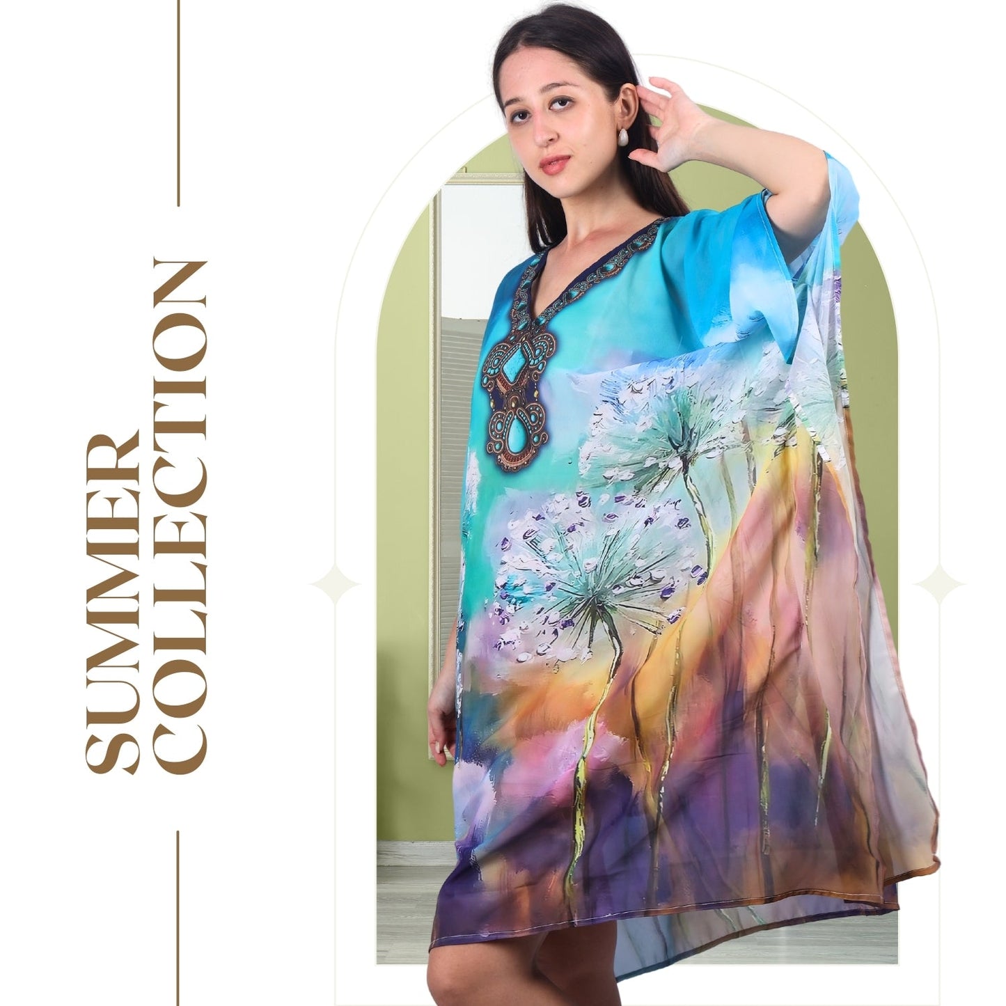 Enchanted Meadow Jewel-Accent Kaftan Dress | GloFash - FashionZapp.com