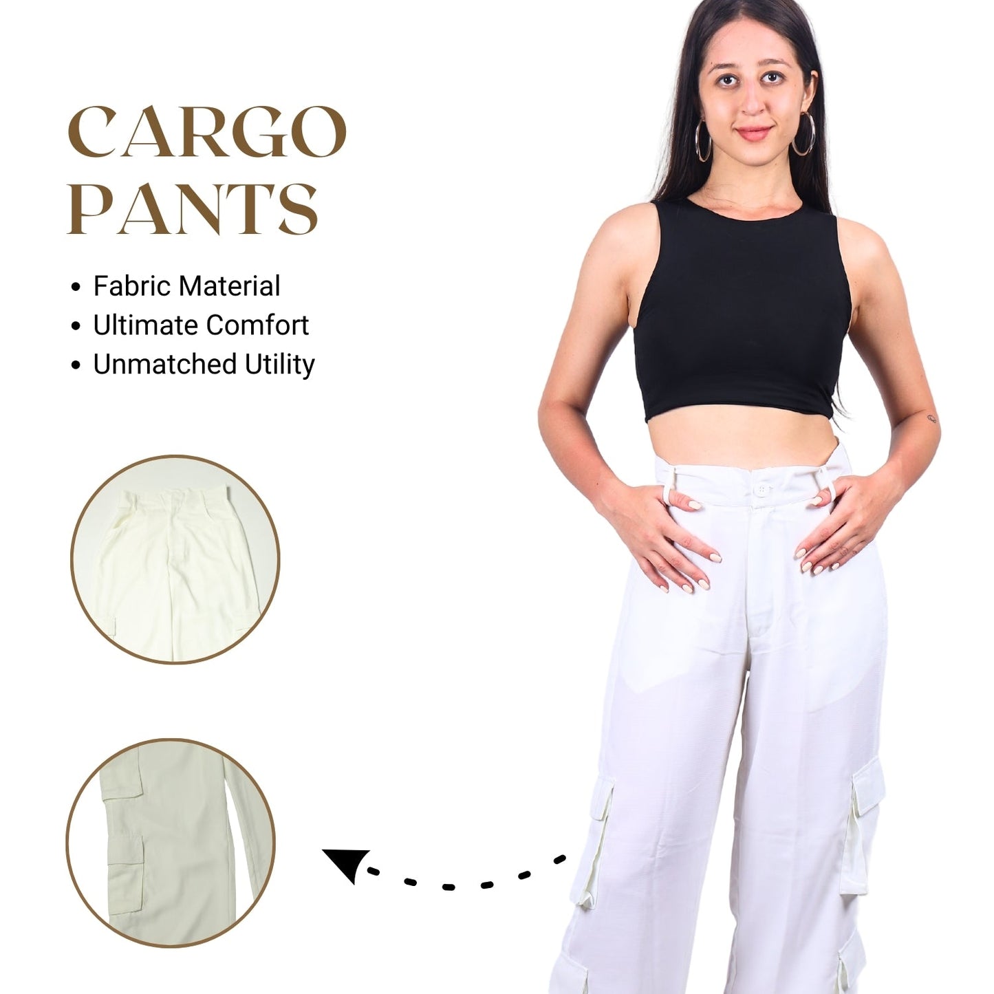 Chic High-Waist Multi-Pocket Cargo Pants