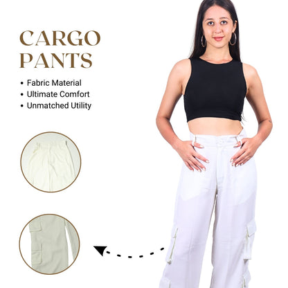 Chic High-Waist Multi-Pocket Cargo Pants