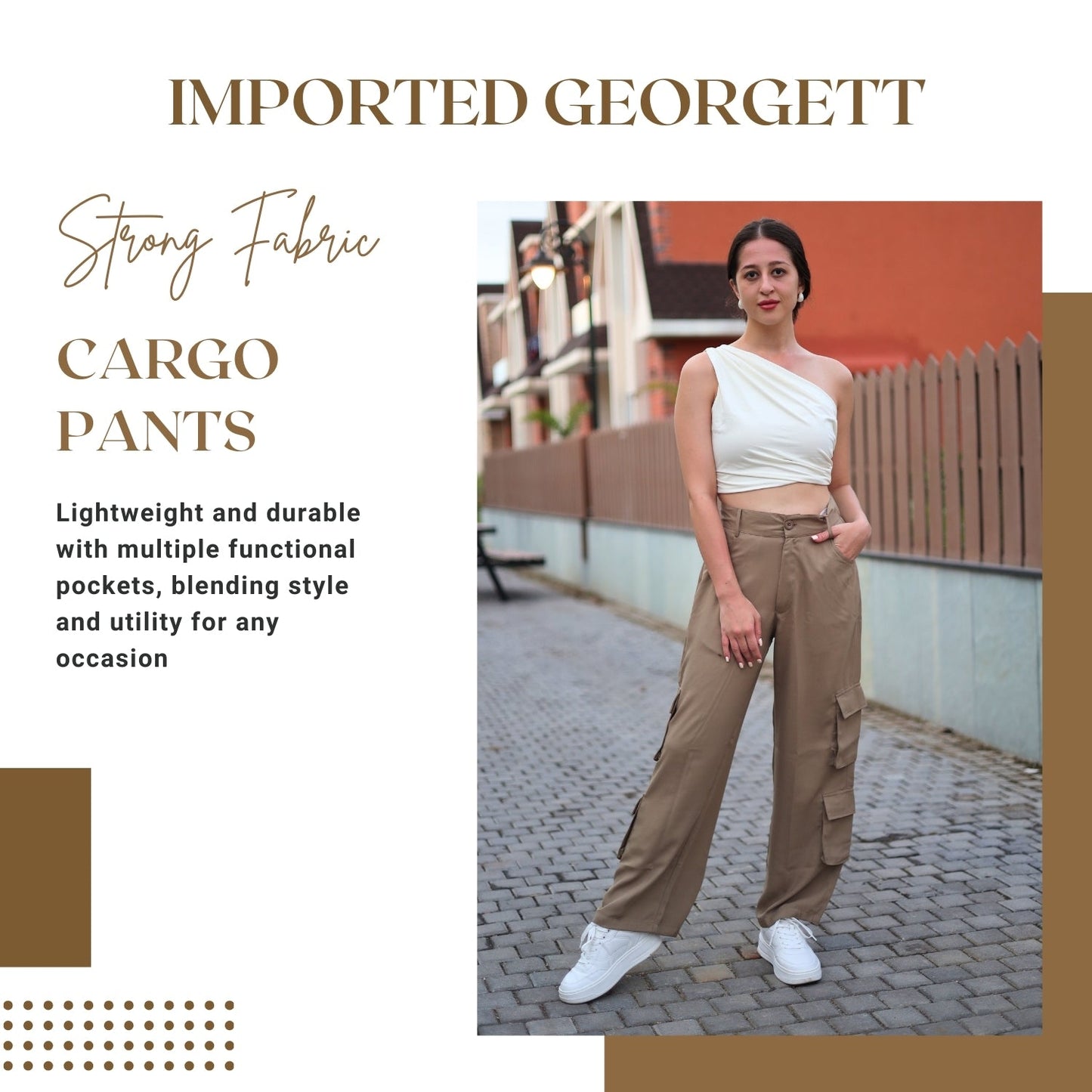 Chic High-Waist Multi-Pocket Cargo Pants