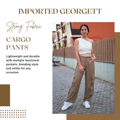 Chic High-Waist Multi-Pocket Cargo Pants