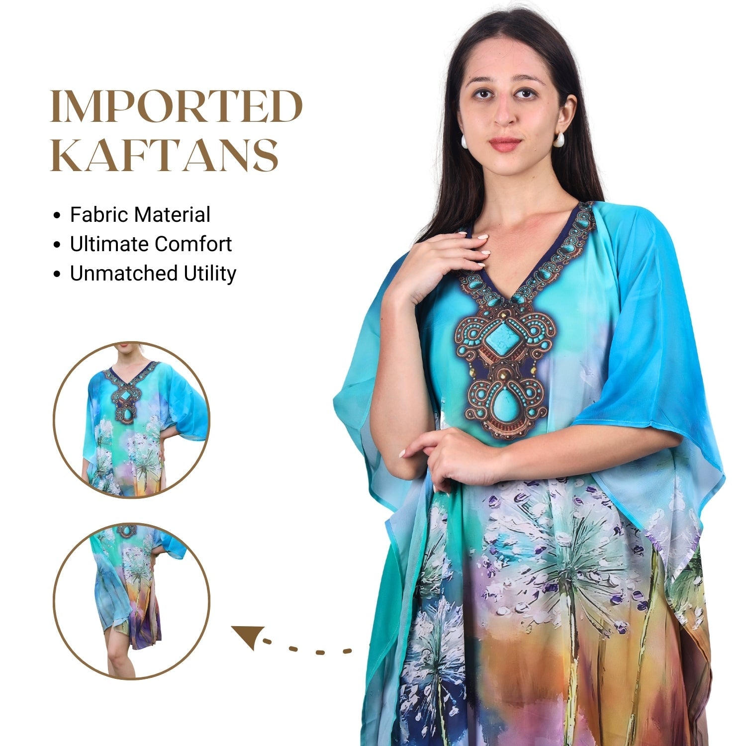 Enchanted Meadow Jewel-Accent Kaftan Dress | GloFash - FashionZapp.com