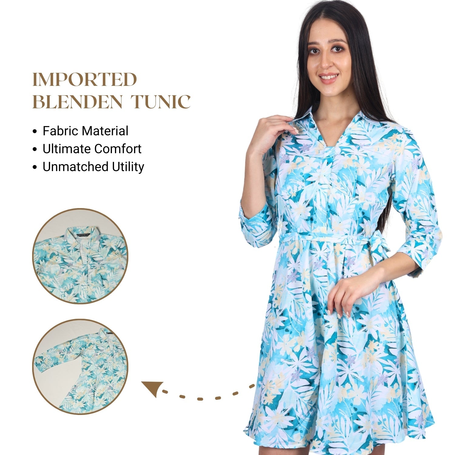 Blossom Breeze Floral Shirt Dress - FashionZapp.com