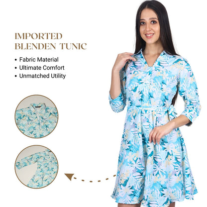 Blossom Breeze Floral Shirt Dress - FashionZapp.com
