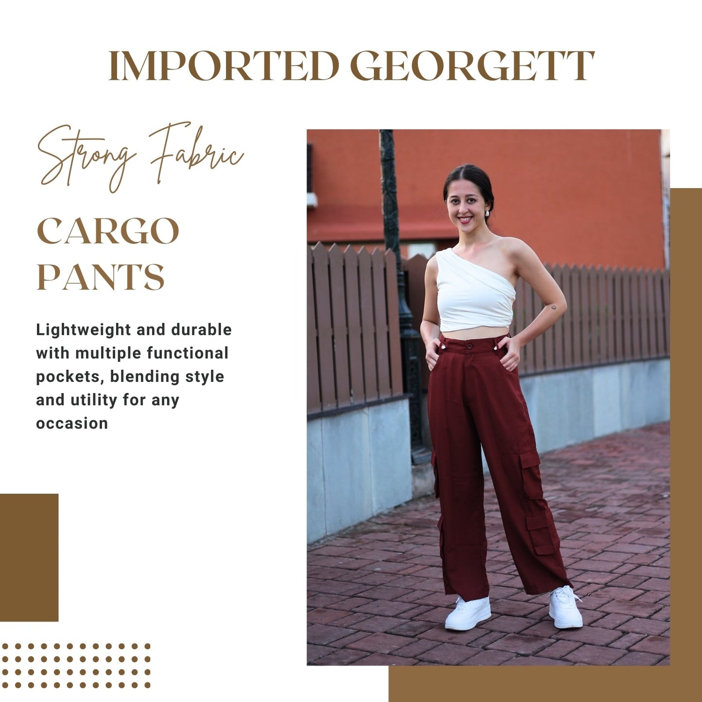 Chic High-Waist Multi-Pocket Cargo Pants