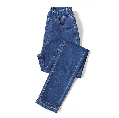 Women  Jeans for Curvy  Elastic Waist Stretchy Denim Pants Tummy Control Mom Jeans 4XL ouc551