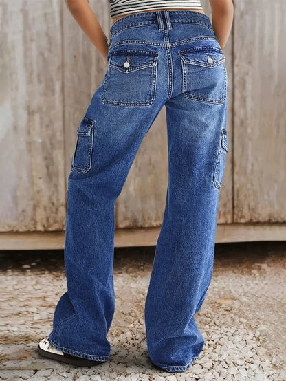 Women's Jeans Work Pants - Multi-Pocket Straight Leg Jeans for Ultimate Comfort and Style